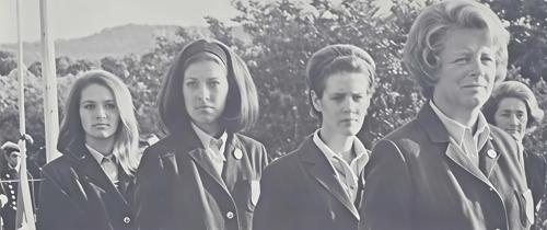 Miss Marischka Swane, Miss Joyce de Witt Puyt, Miss Alice Janmaat, Mrs. J.P. Eschanzier Schiff